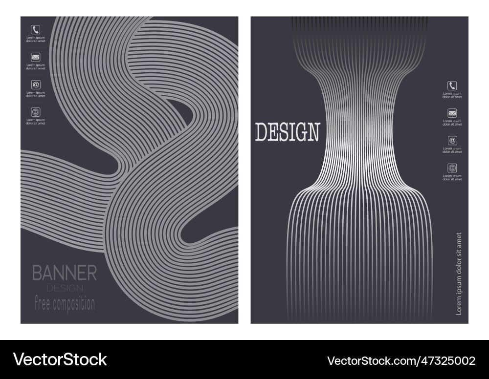 Linear composition a set of templates vector image