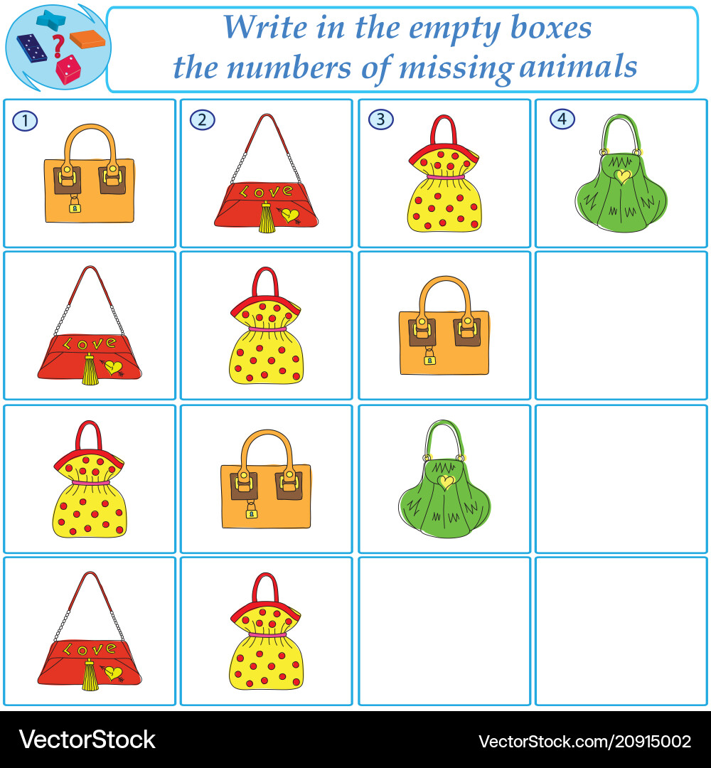 Logical taskfind what images are missing Logical taskfind what images are missing vector image