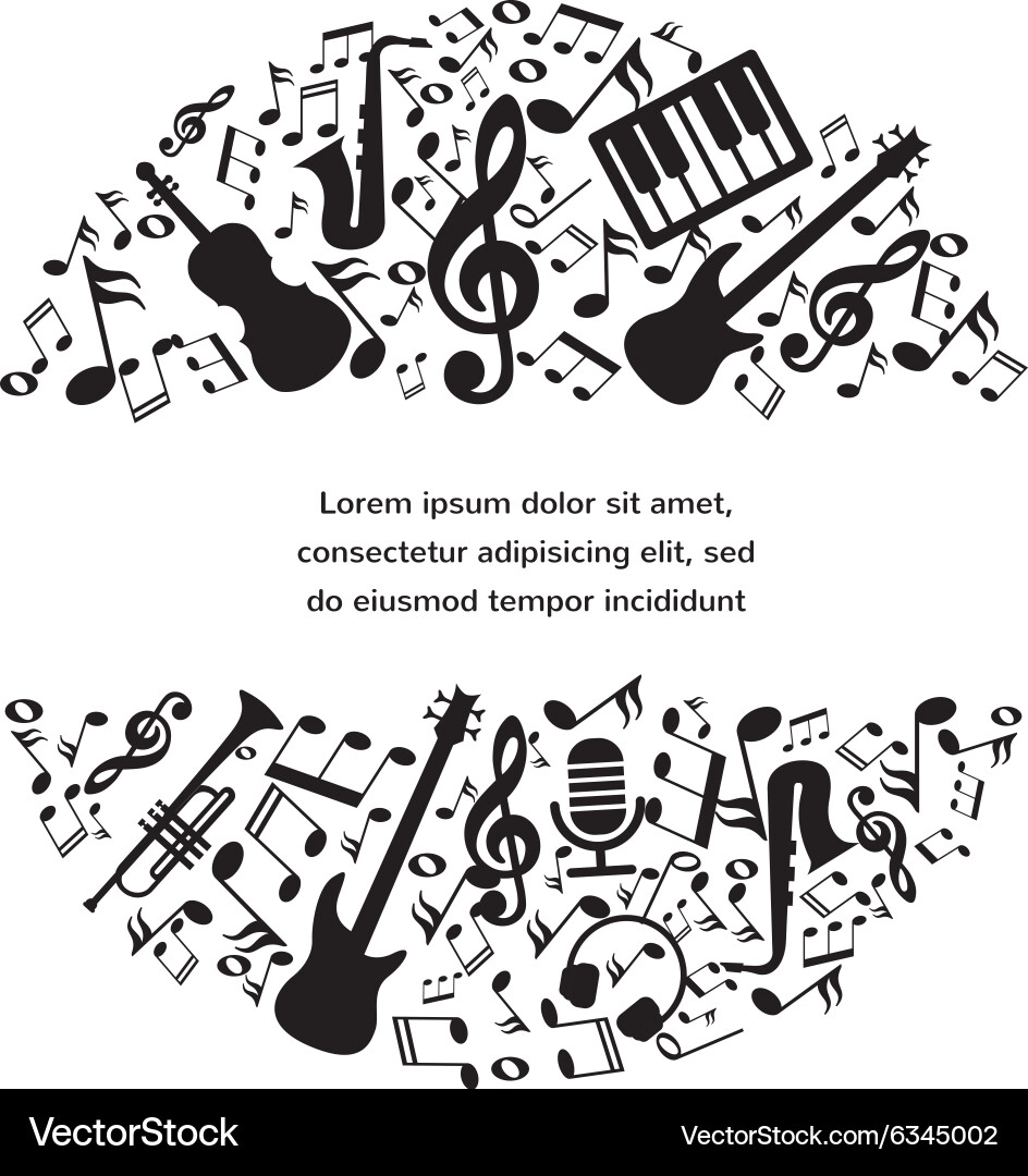 Musical Notes and Instruments Background vector image