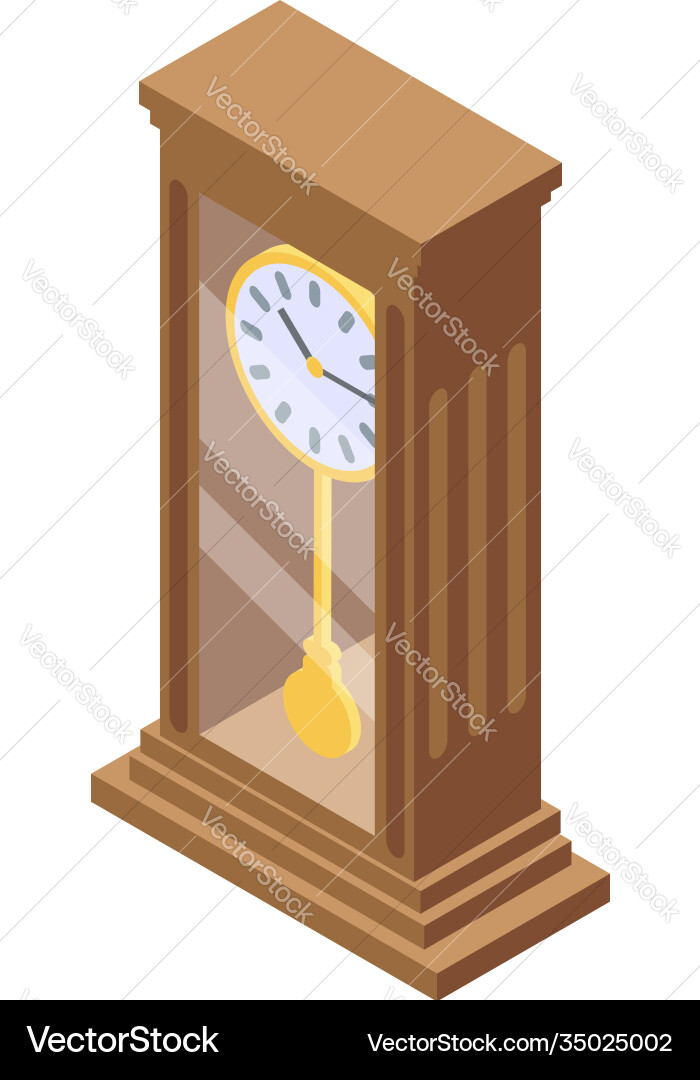 Old clock auction icon isometric style Old clock auction icon isometric style vector image