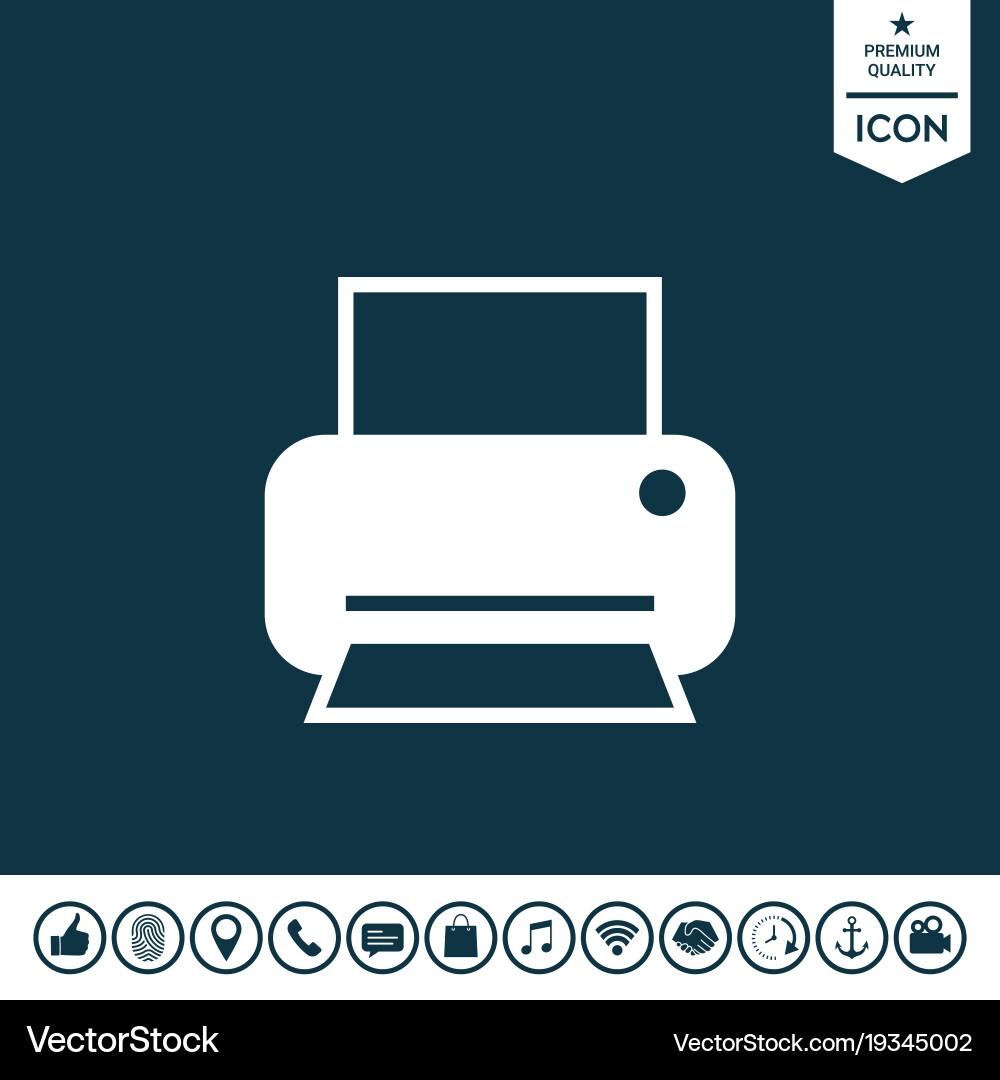 Print icon for web vector image