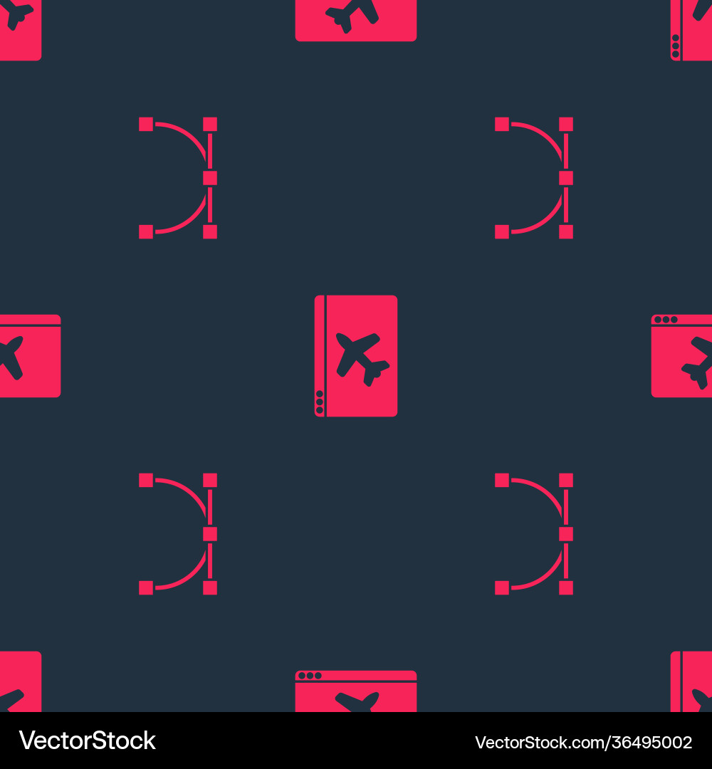 Set bezier curve and website template on seamless Vector Image