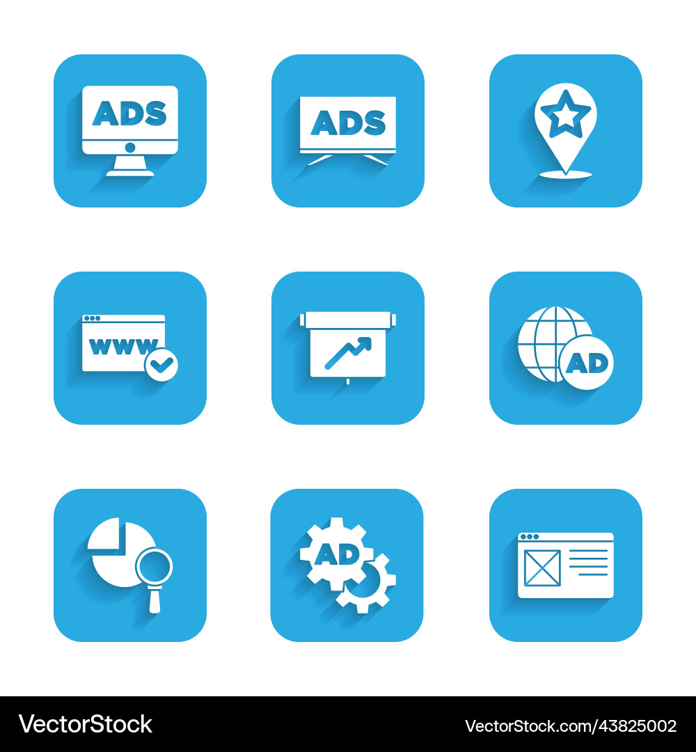 Set board with graph chart advertising browser Set board with graph chart advertising browser vector image