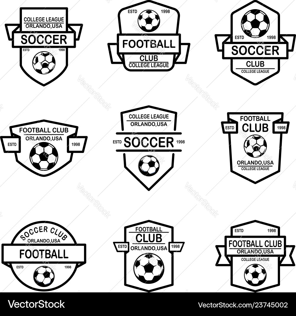 Set soccer football emblems design element Set soccer football emblems design element vector image