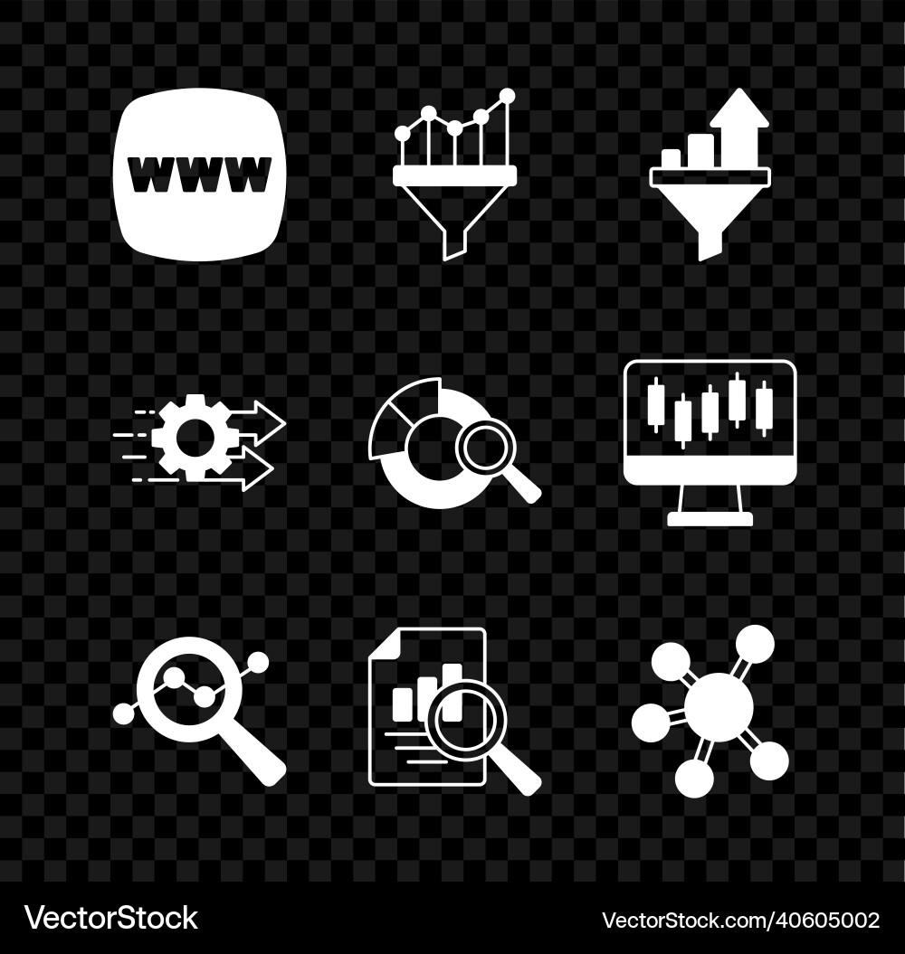Set website template sales funnel with chart Set website template sales funnel with chart vector image