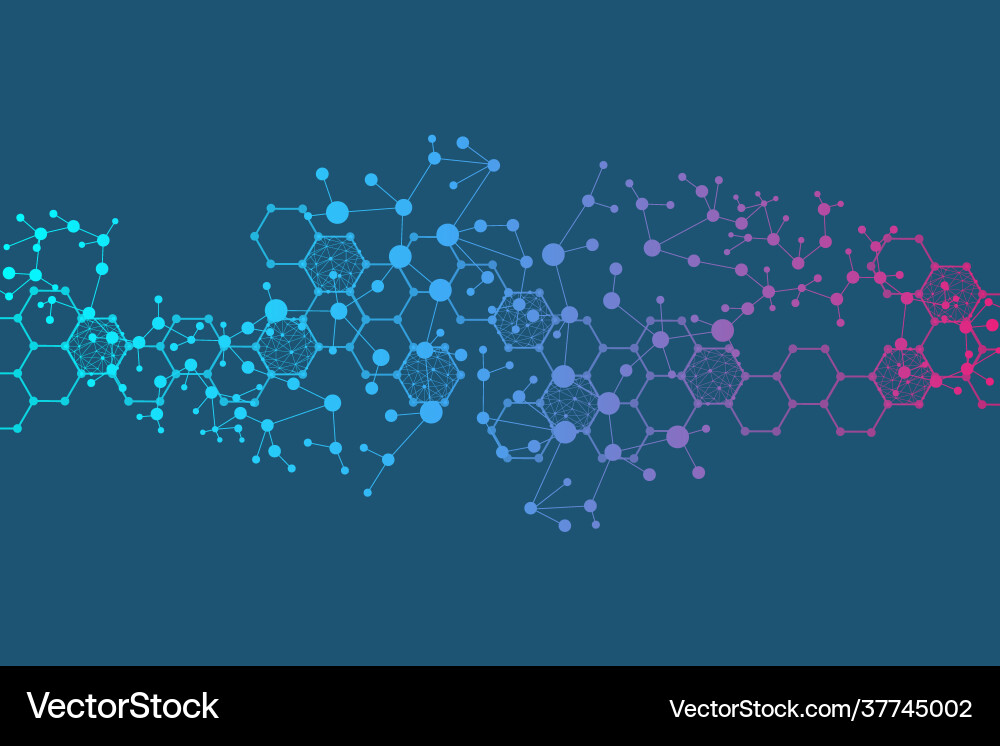 Structure molecule and communication dna atom Structure molecule and communication dna atom Vector Image