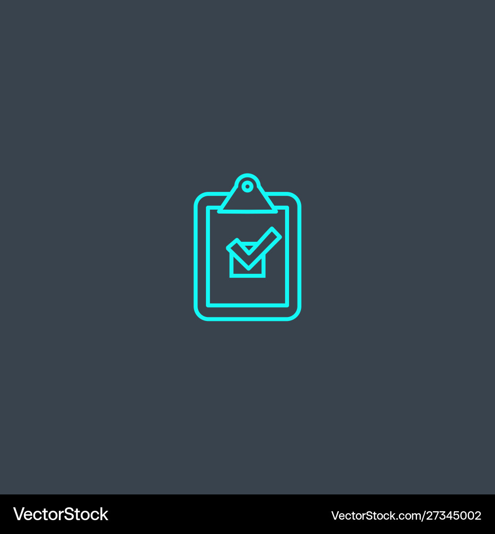 Task concept blue line icon simple thin element vector image