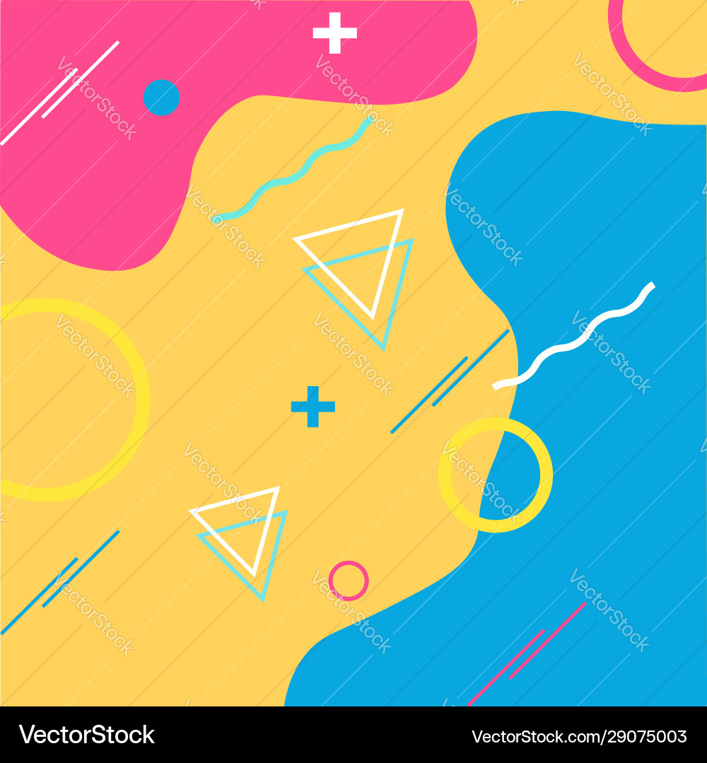 Abstract background geometric design with memphis Vector Image