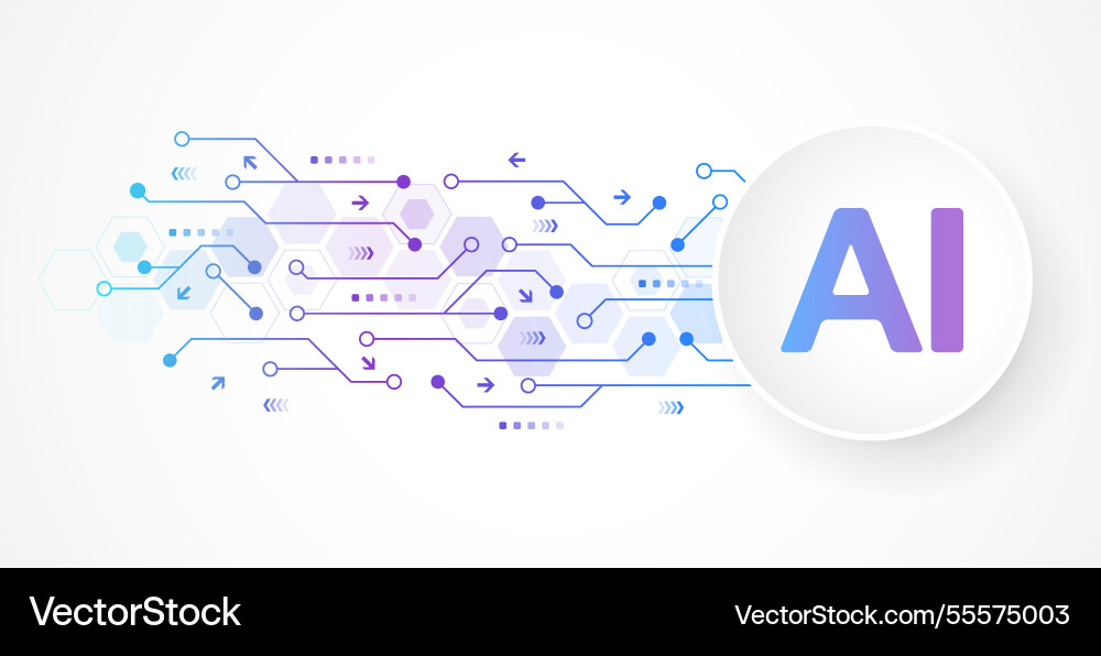 Ai banner concept in the digital style generative Ai banner concept in the digital style generative vector image