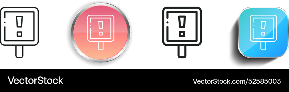 Caution sign icon thin linear regular and button vector image