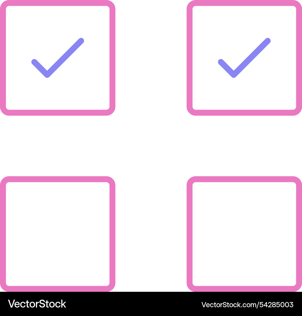 Check box line two colour icon Vector Image