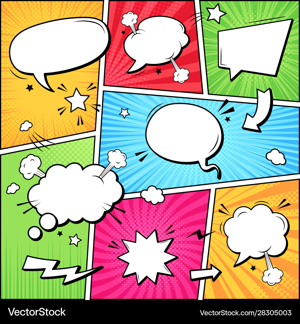 Comic Speech Bubbles - Cartoon Vector Image