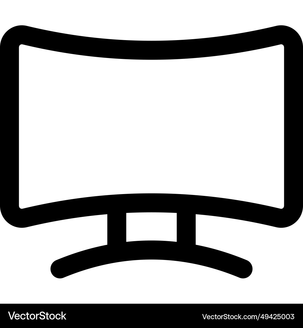 Curve-shaped high definition display or monitor vector image