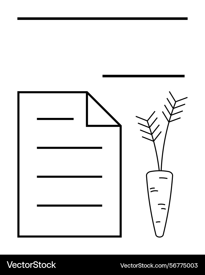 Document with a carrot symbolizing balanced vector image
