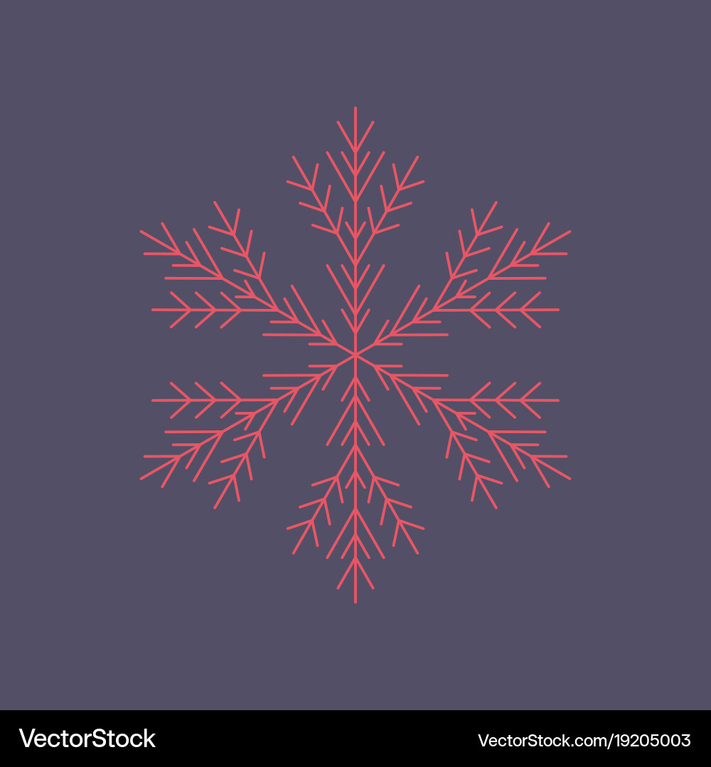 Flat on background of snowflake Vector Image