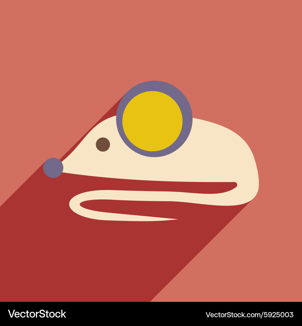Flat with shadow icon and mobile application mouse vector image