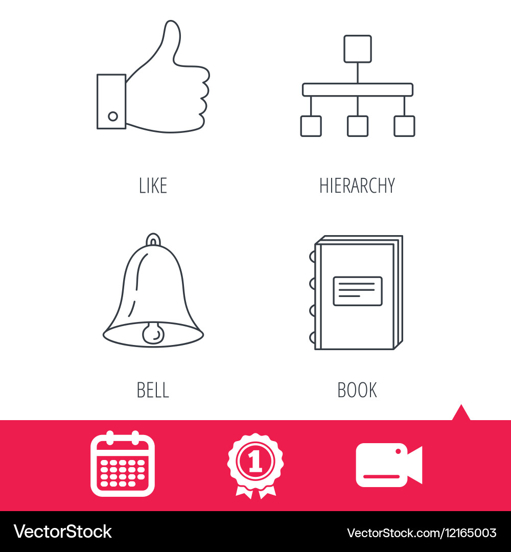 Hierarchy like and bell icons Vector Image