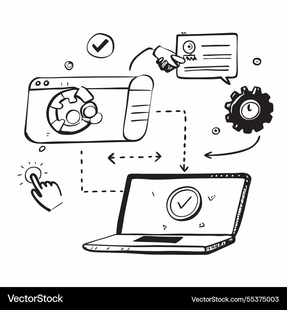 Laptop with holographic ai qa and testing icons vector image