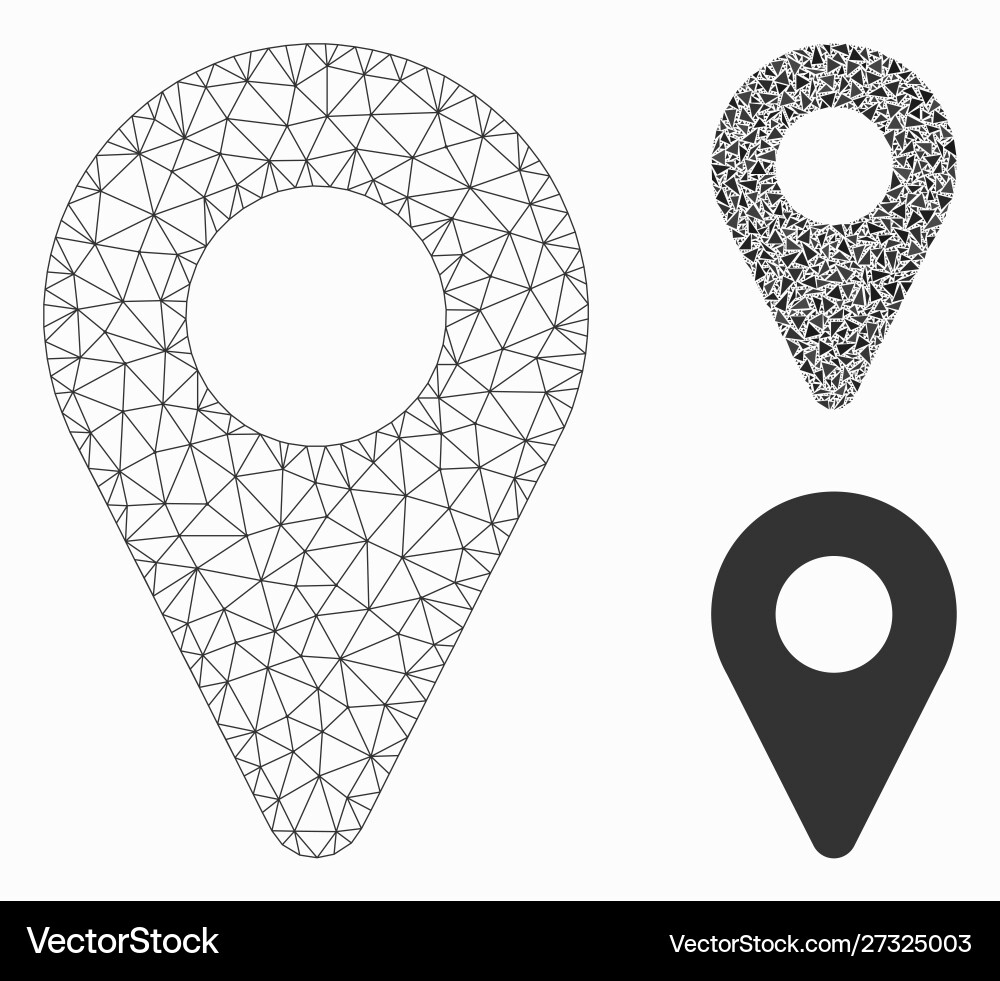 Map marker mesh 2d model and triangle Map marker mesh 2d model and triangle vector image