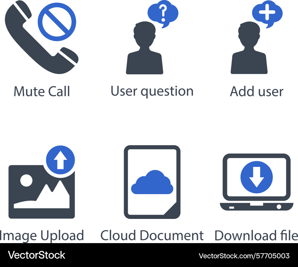 Mute call user question add image upload vector image