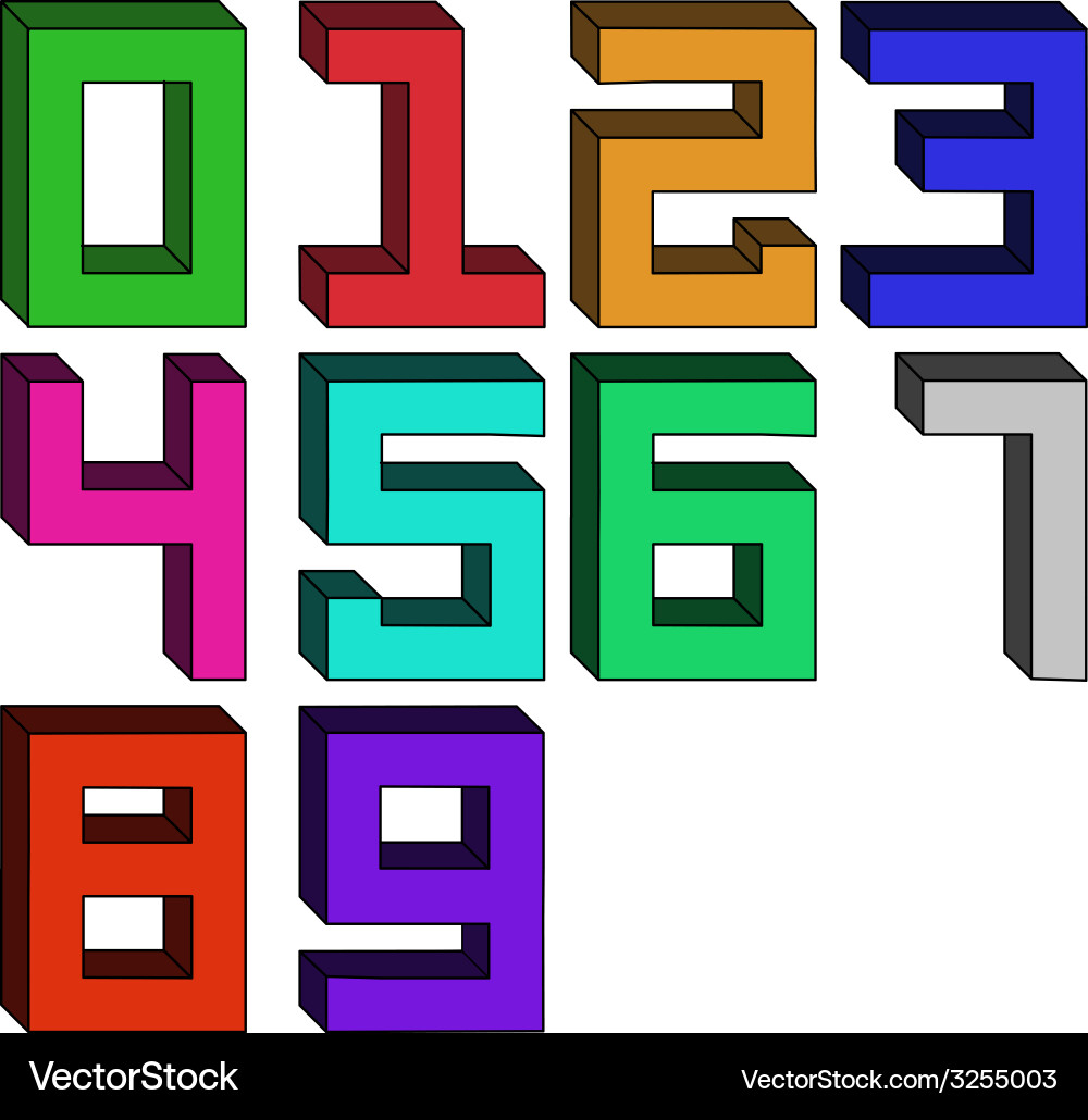 Numbers set vector image