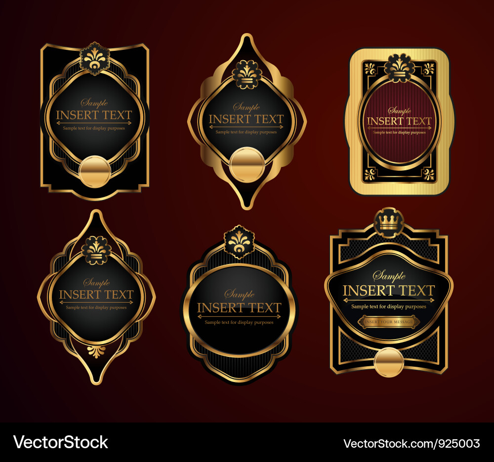 Ornate Label Collection Vector Image