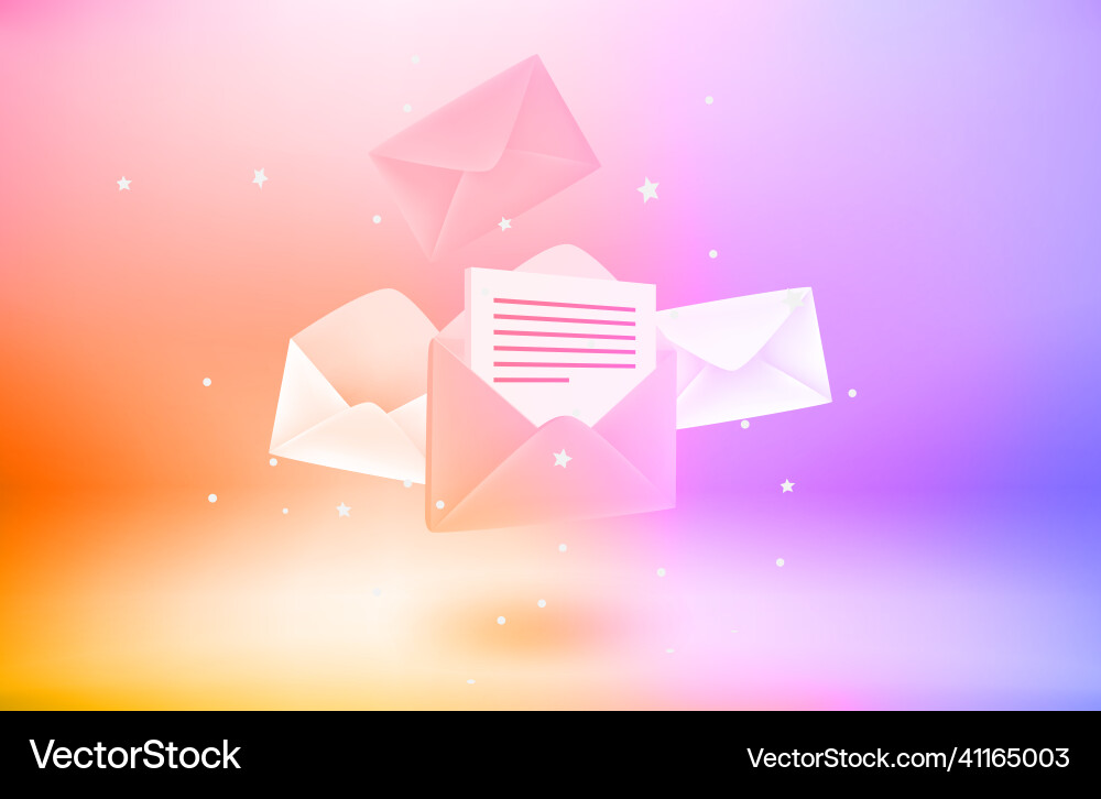 Receiving and sending mail concept 3d objects Vector Image