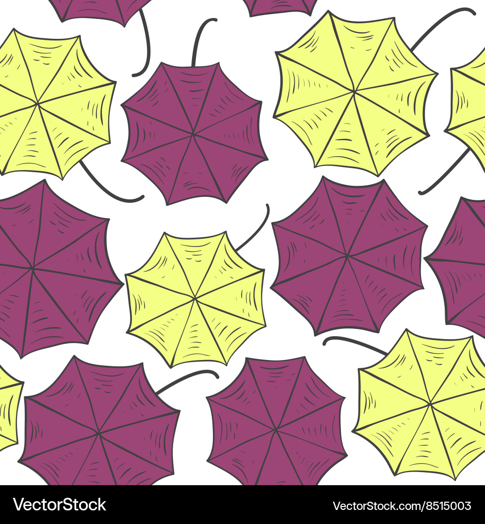 Seamless pattern with colorful umbrellas vector image