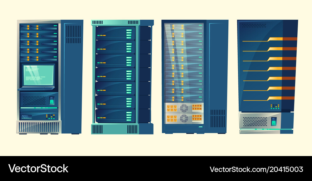 Server racks database room data center vector image