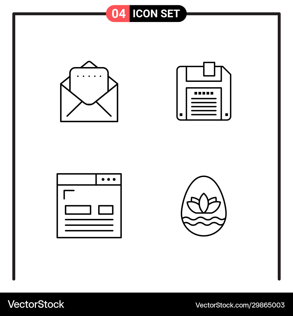 Set 4 line style icons for web and mobile Vector Image