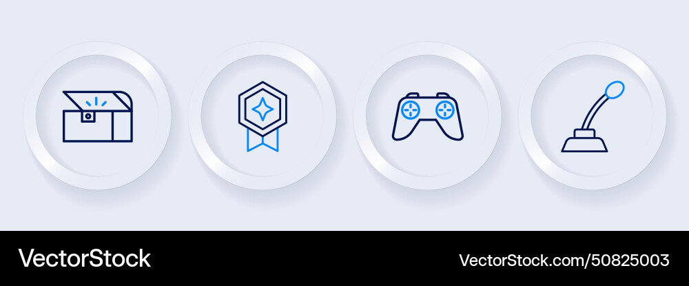 Set line microphone game controller or joystick Set line microphone game controller or joystick vector image