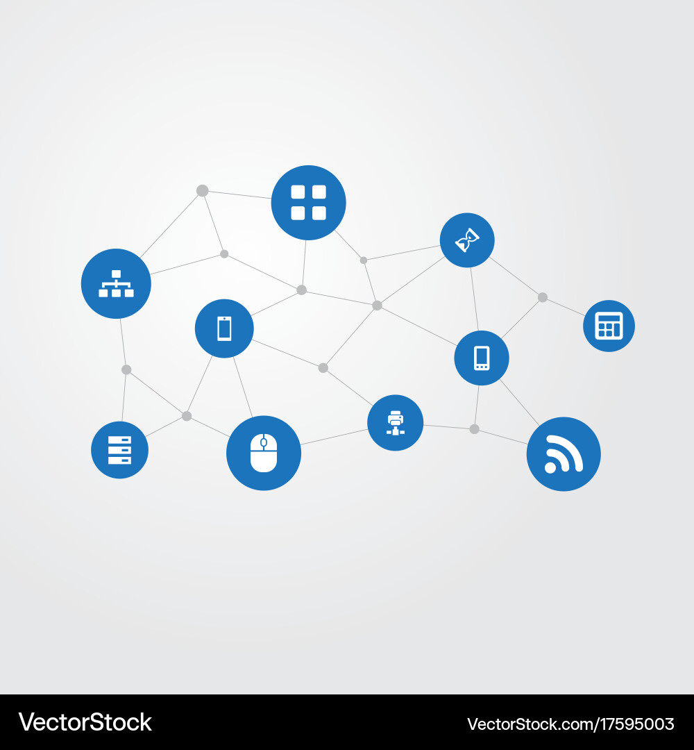Set of simple computer icons vector image
