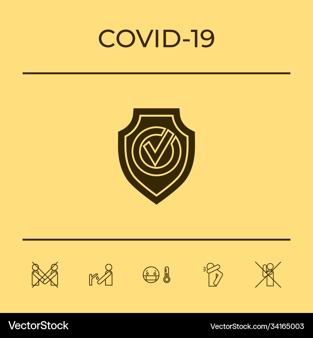 Shield with check mark icon graphic elements Vector Image