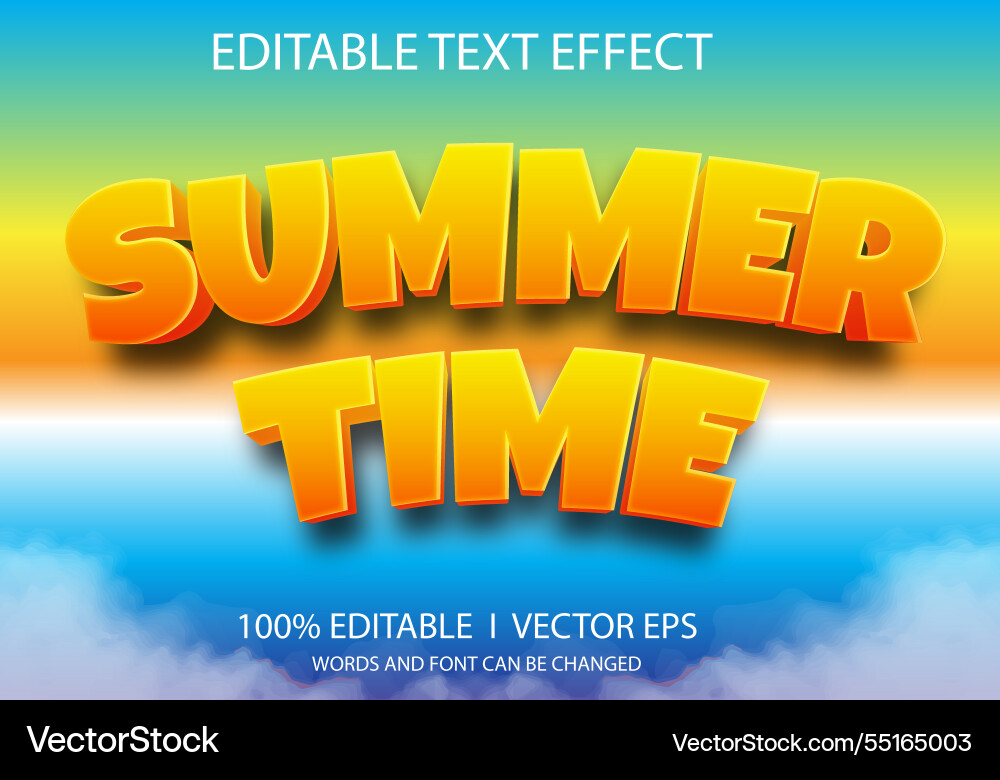Sommerzeit Texteffekt mit modernem Design Sommerzeit Texteffekt mit modernem Design vektorbild