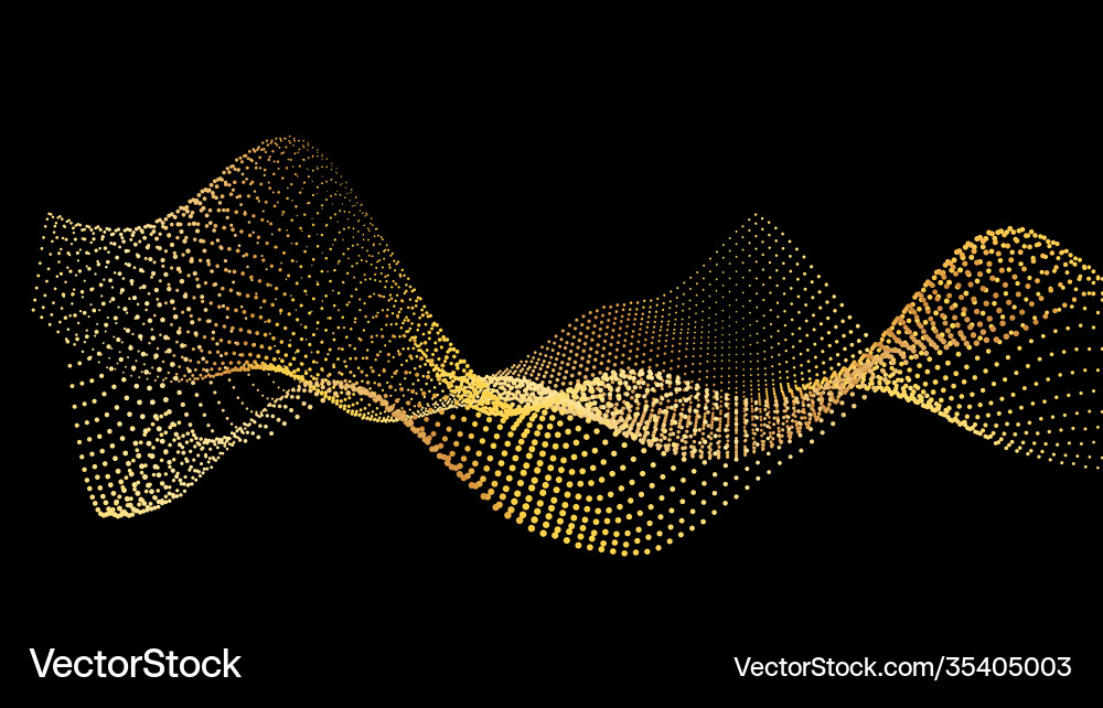Sound wave from node gold interface big data Sound wave from node gold interface big data vector image