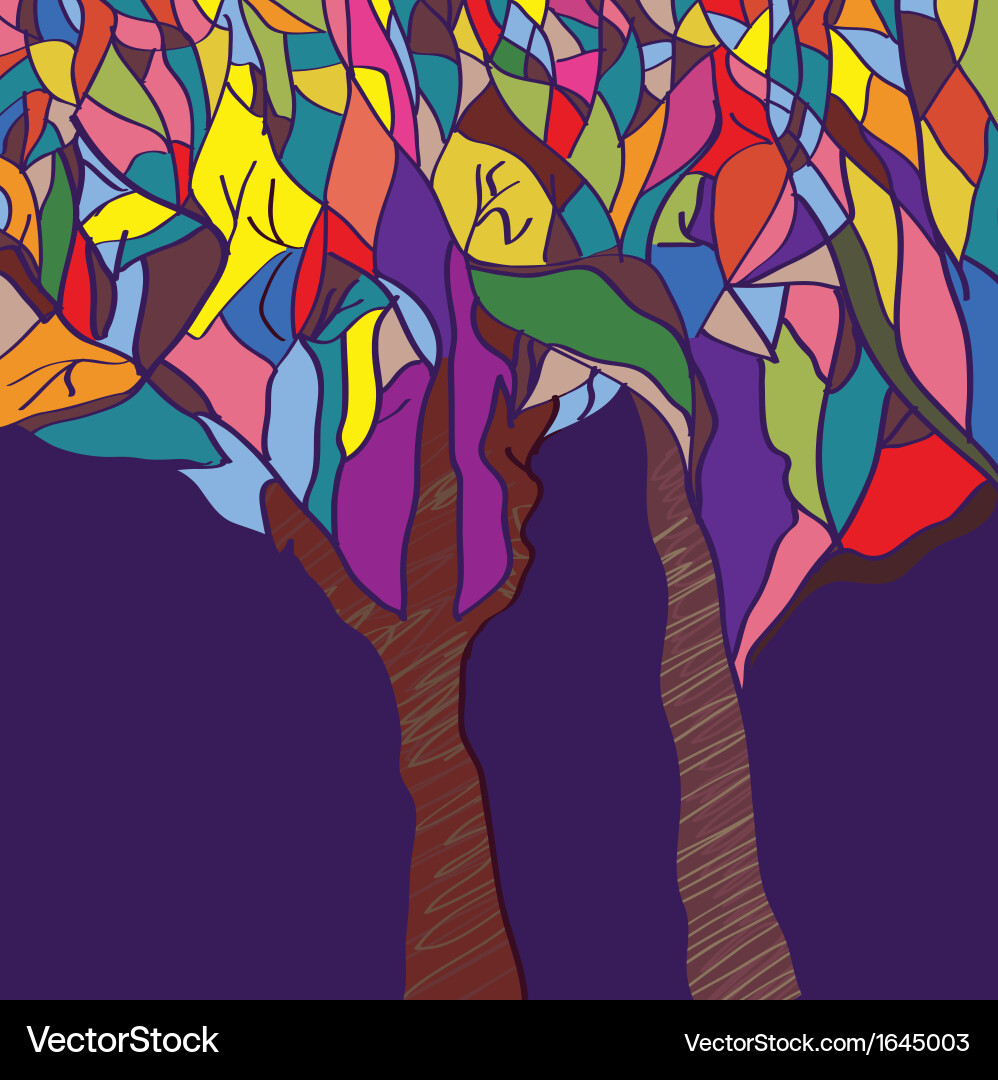 Trees background at fall Vector Image