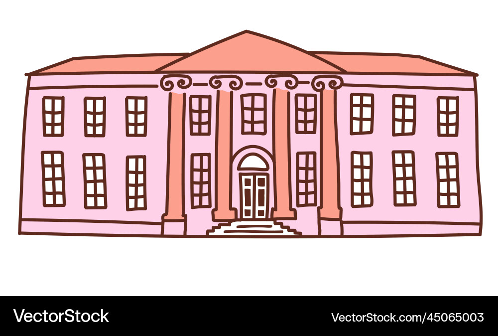 Urban building in the classical style with columns Urban building in the classical style with columns vector image
