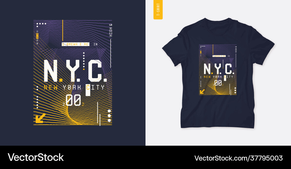 Urban NYC Streetwear T-Shirt vektorbild