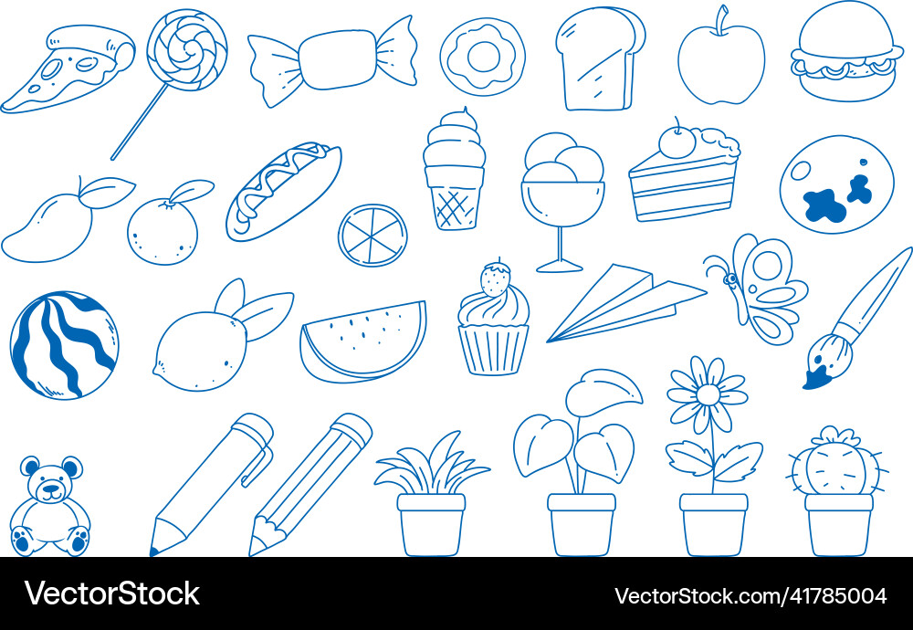 A paper with doodle design of object A paper with doodle design of object vector image