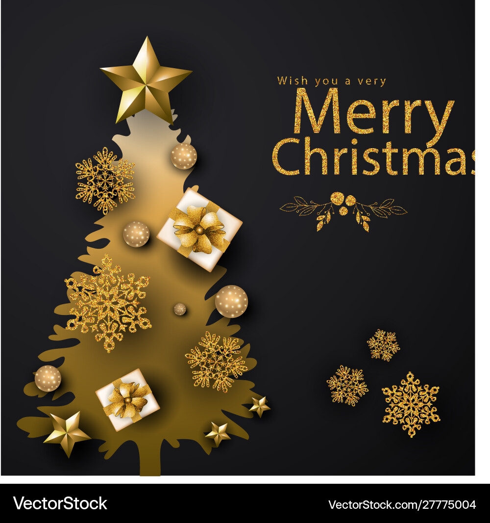 Black merry christmas background Black merry christmas background vector image