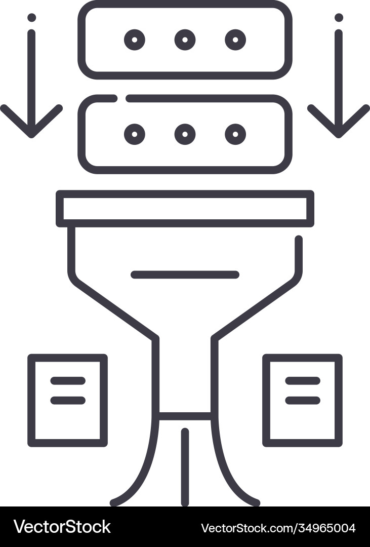 Data filters icon linear isolated Data filters icon linear isolated vector image