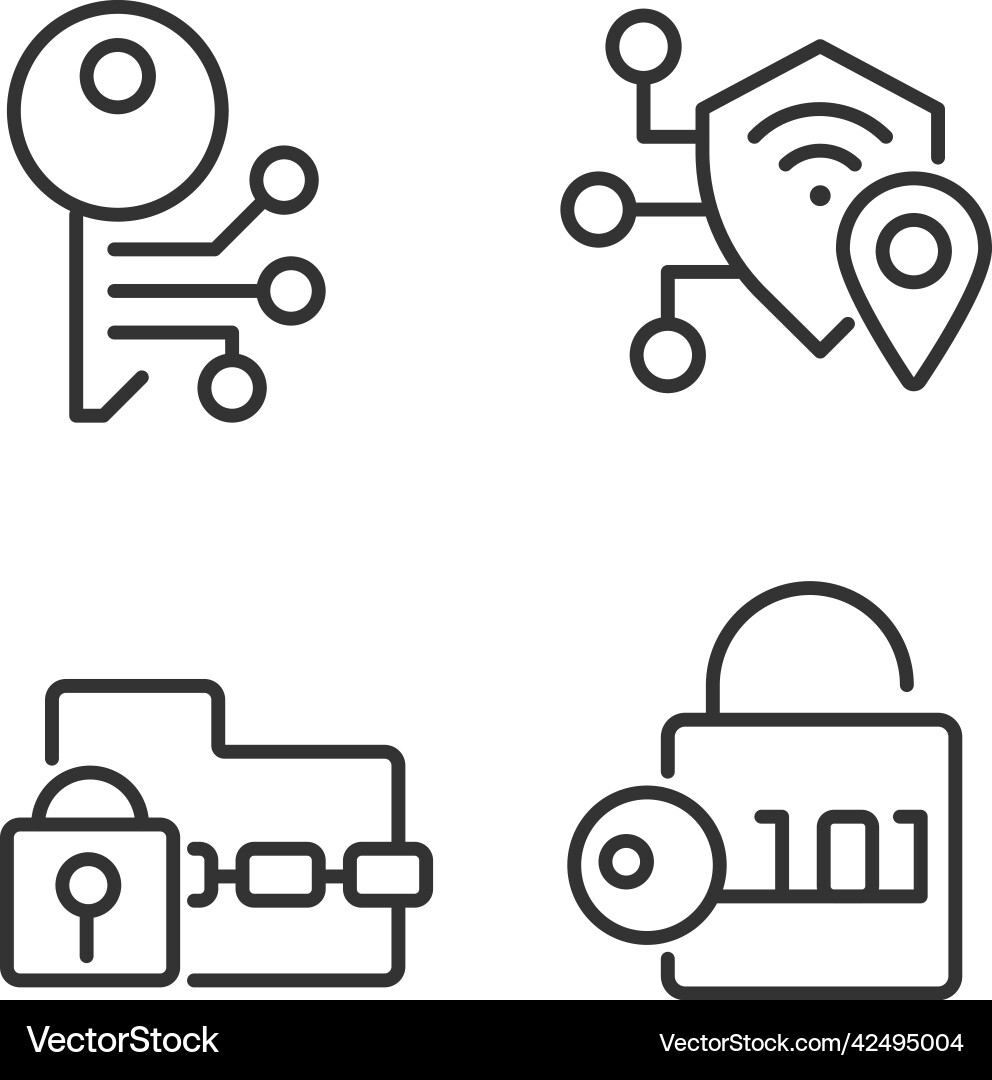 Encryption technologies pixel perfect linear Encryption technologies pixel perfect linear vector image