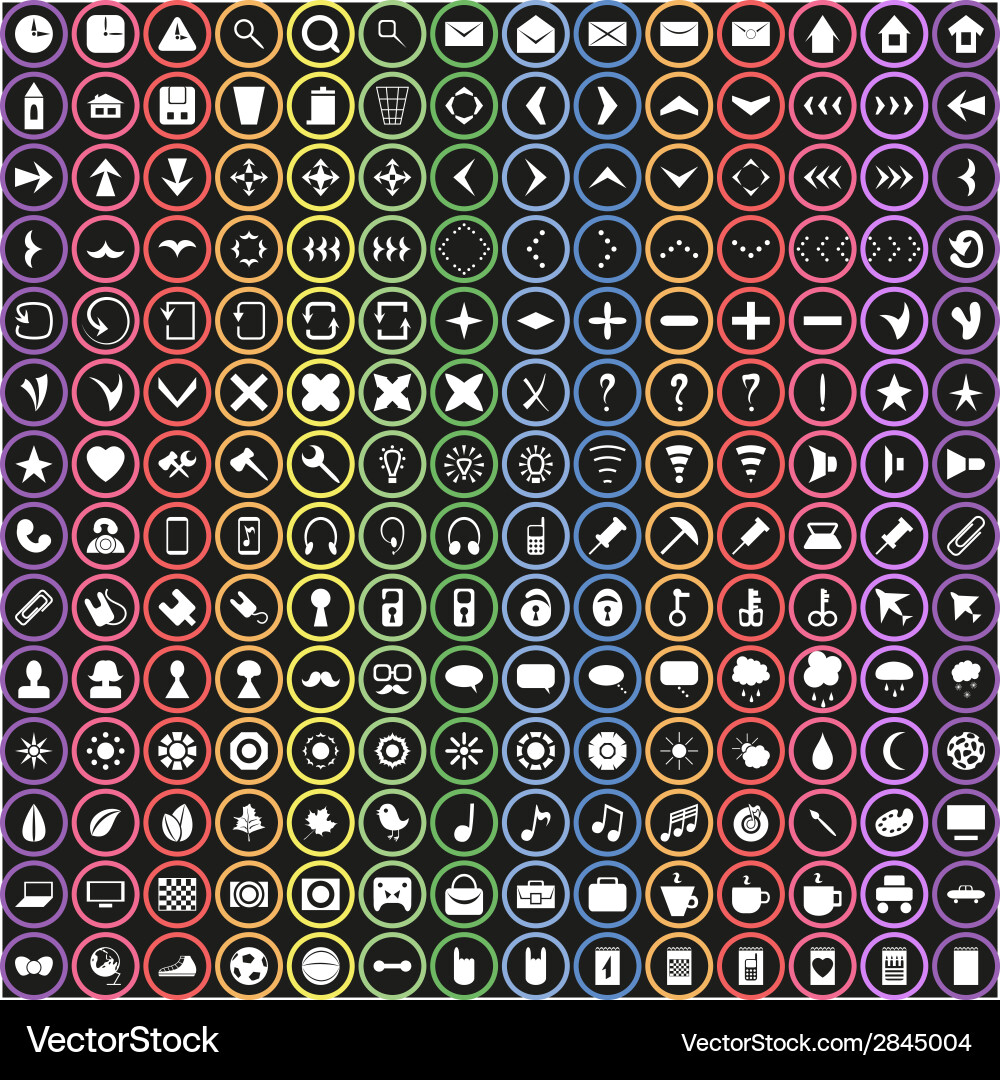 Flat icon set collection for web and mobile app vector image