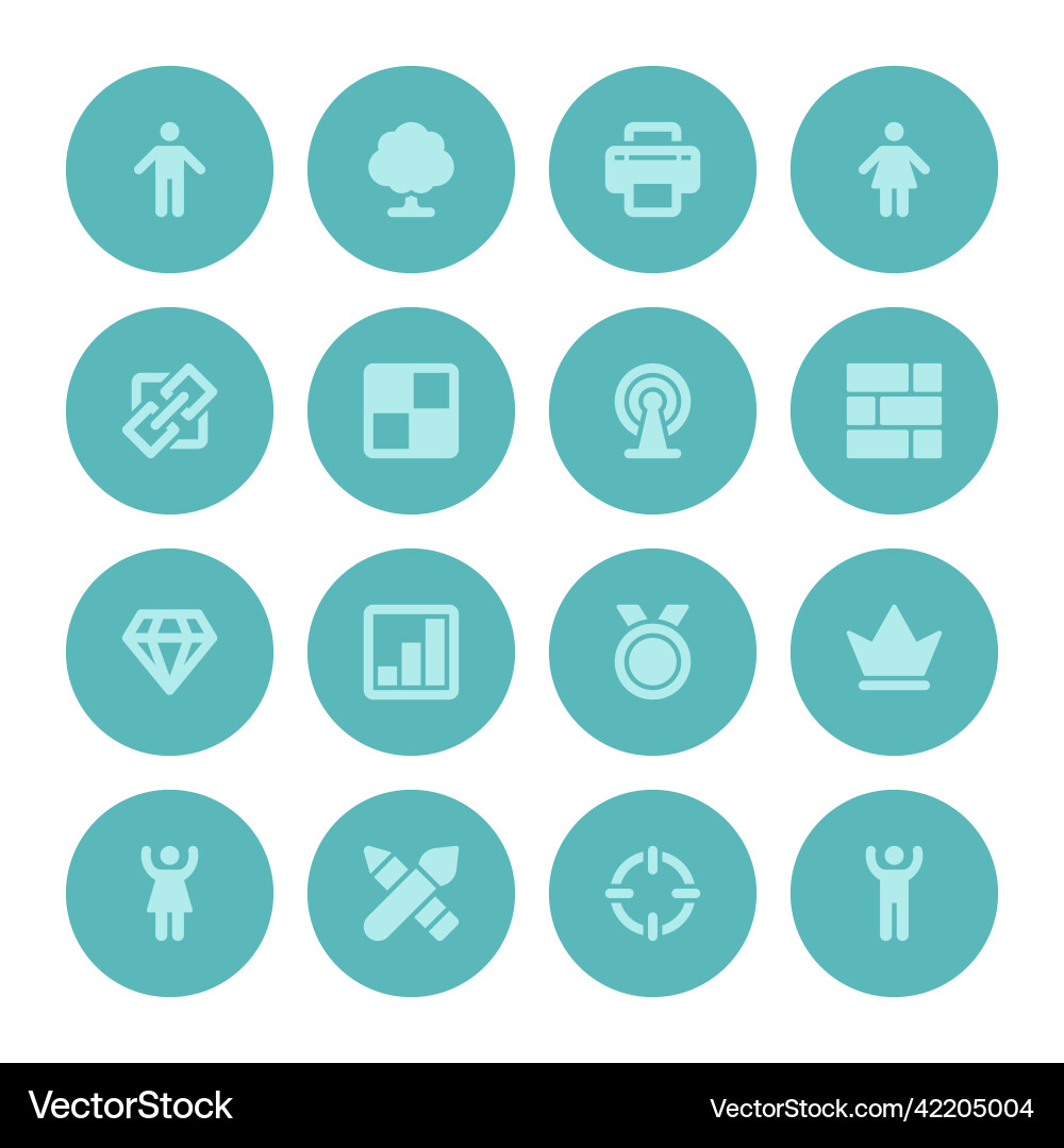 Flat icons set and long shadow effect vector image