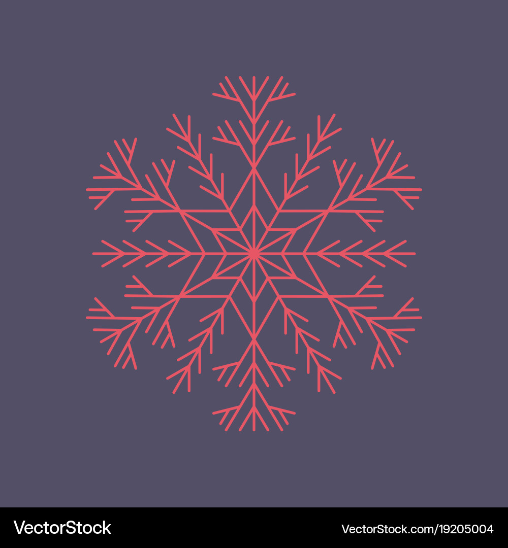Flat on background of snowflake vector image