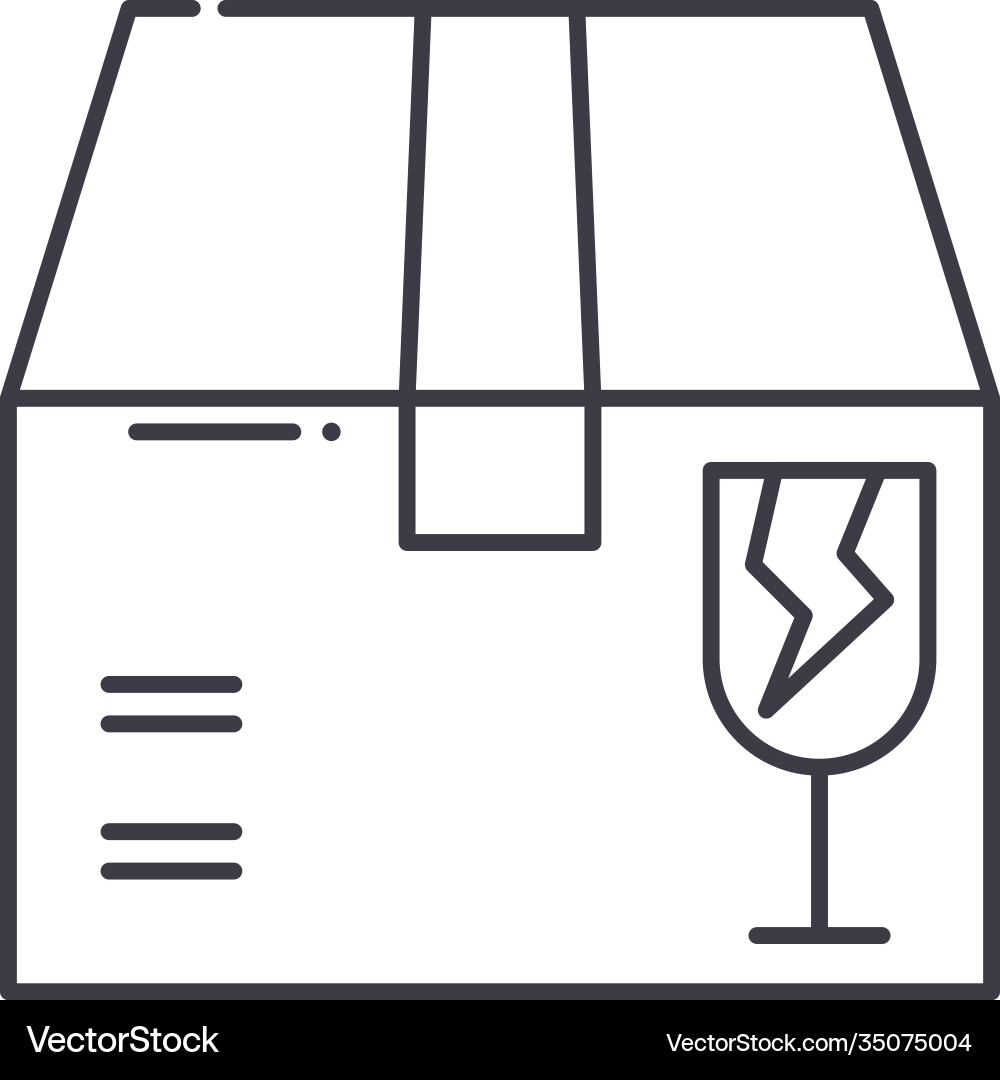 Fragile concept icon linear isolated Fragile concept icon linear isolated vector image