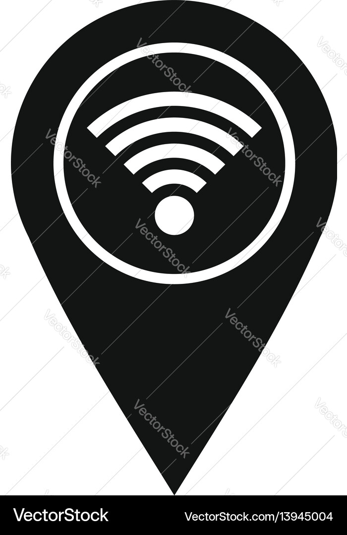 Map pin pointer with wi fi symbol icon Map pin pointer with wi fi symbol icon vector image