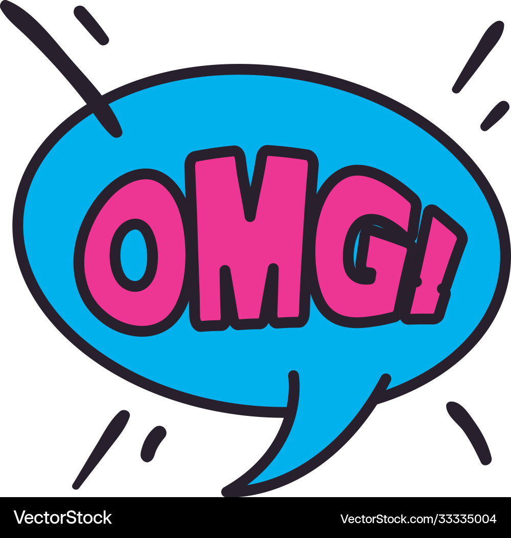 Omg bubble line and fill style icon design Vector Image