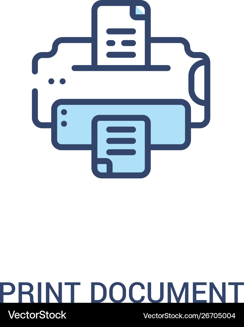 Print document concept 2 colored icon simple line vector image
