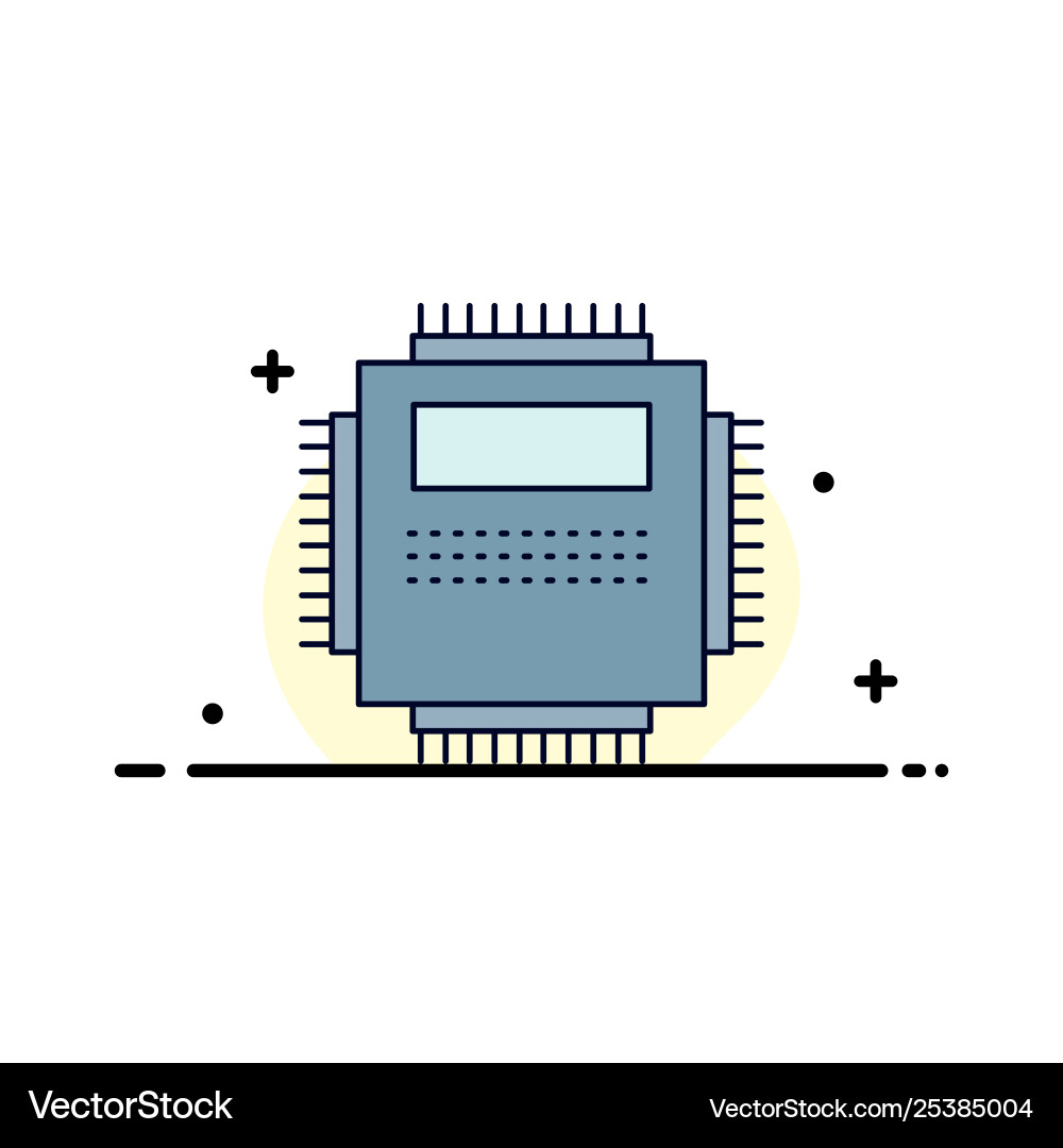 Processor hardware computer pc technology flat Processor hardware computer pc technology flat vector image